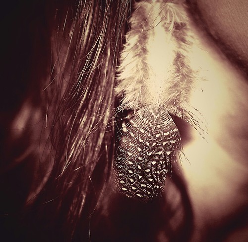 feather earrings I made