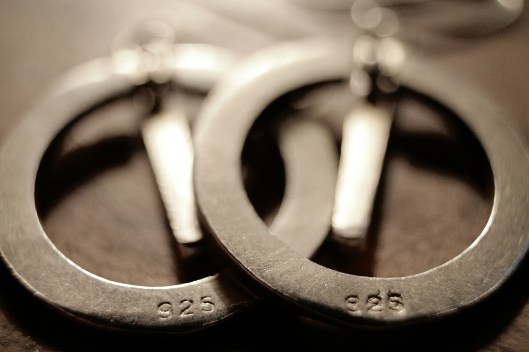 Sterling silver earrings/macr